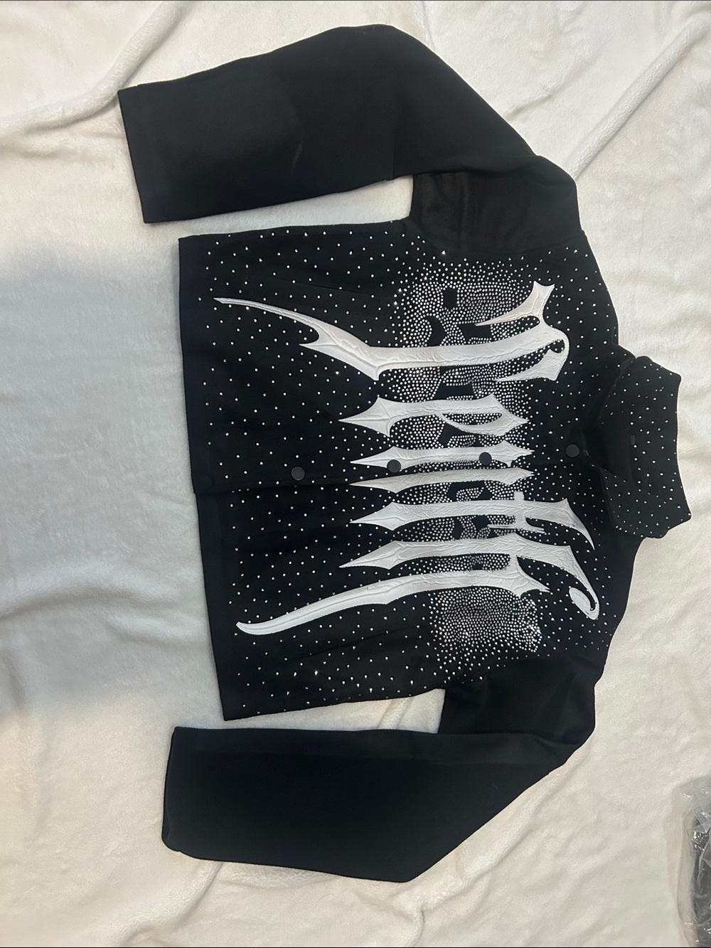 Black Graphic Button-Up Shirt with White Script